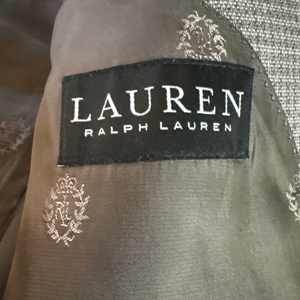 LRL Ralph Lauren Brown Tweed Weave Plaid Blazer Sport Coat Jacket 46L Black Labe - Picture 6 of 12